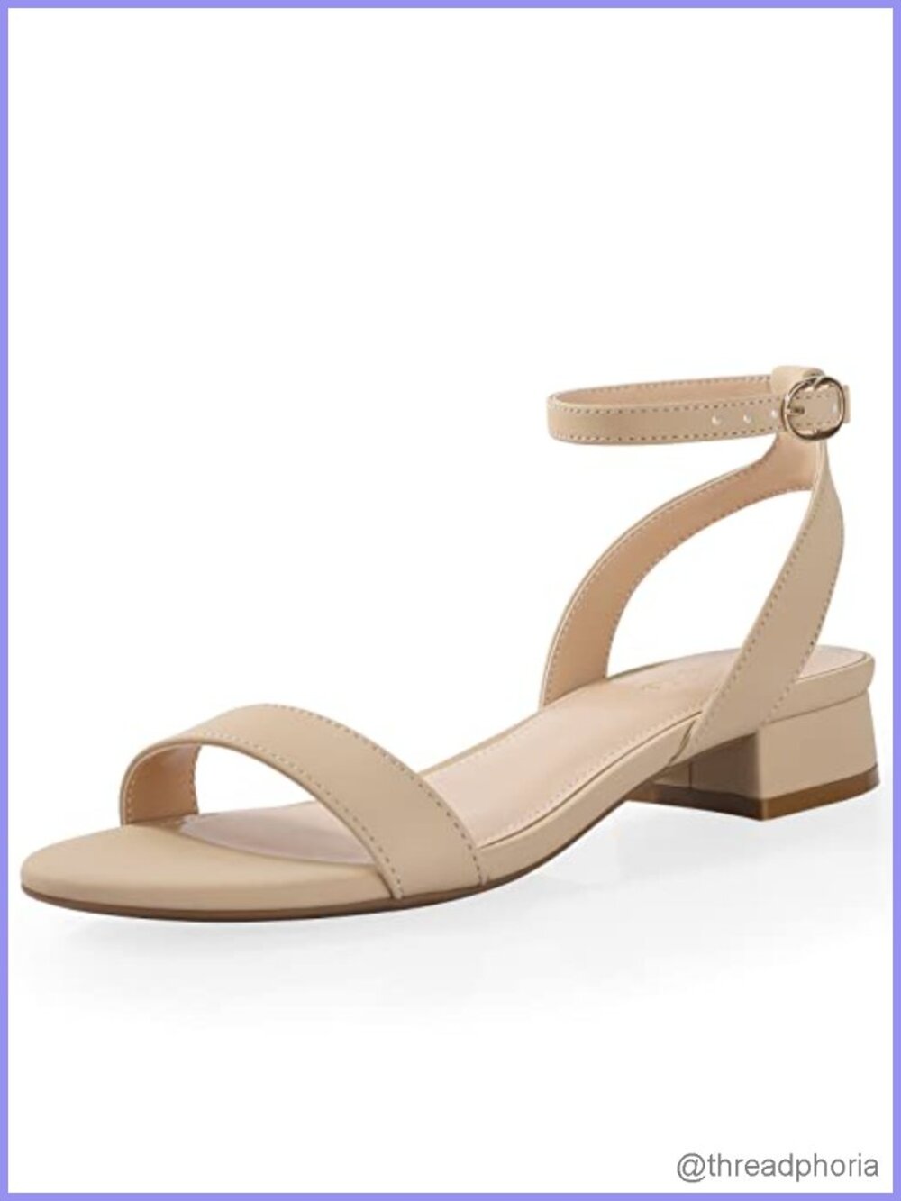 Women's Low Block Heel Sandals Open Toe Buckle Ankle Strap Casual Dress